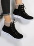 Casual Warm Fur Lined Lace-Up Boots