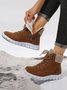 Casual Warm Fur Lined Lace-Up Boots