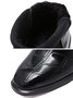 Croc-embossed Patent Leather Paneled Slip On Boots