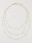 Elegant Imitation Pearl Multilayer Necklaces with Stud Earrings Jewelry Set