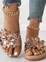 Pu Casual Summer Floral Slide Sandals
