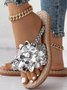 Pu Casual Summer Floral Slide Sandals