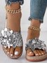 Pu Casual Summer Floral Slide Sandals