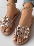 Pu Casual Summer Floral Slide Sandals