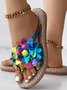 Pu Casual Summer Floral Slide Sandals