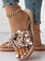 Pu Casual Summer Floral Slide Sandals