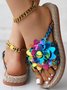 Pu Casual Summer Floral Slide Sandals