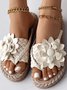 Pu Casual Summer Floral Slide Sandals