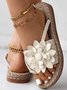 Pu Casual Summer Floral Slide Sandals