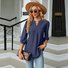 Women's Half Sleeve Shirt Summer White Plain V Neck Balloon Sleeve Daily Going Out Casual Top