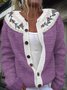 Scottish thistle color blocked knit sweater cardigan