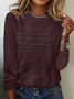 Women's Striped Casual Printed Long Sleeve Round Neck T-Shirt
