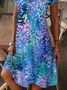 Casual V Neck Floral Dress With No