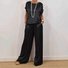 Women's Plain Daily Going Out Two-Piece Set White Casual Summer Top With Pants Matching Set