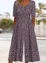 Women's H-Line V Neck Daily Going Out Casual Printing Floral Summer Ankle Pants Jumpsuit Romper