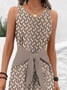 Women's H-Line Cami V Neck Daily Going Out Casual Knot Geometric Summer Long Jumpsuit Romper