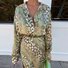 Women's Printing Floral Daily Going Out Two-Piece Set Green Casual Spring/Fall Top With Skirt Matching Set
