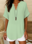 Women's Fashion Casual V-neck Short Sleeve Shirt