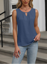 Women's Sleeveless Tank Top Summer Black Plain Ruched Crew Neck Daily Going Out Simple Top