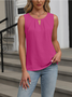 Women's Sleeveless Tank Top Summer Black Plain Ruched Crew Neck Daily Going Out Simple Top