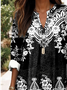 Women's Graphic Geometric Elegant Daily Long Sleeve V Neck Regular Tops