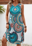 Cotton Regular Fit Ethnic Geometry Casual Dress With No