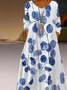 Women's Casual Double Layer Color Ink Floral Dress