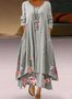 Women's Elegant Casual Double Layer Print Contrast Color Dress