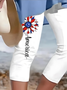 Regular Fit Cotton Casual Independence Day Leggings