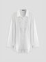 Lace Shirt Collar Casual Blouse